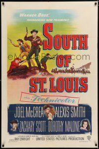 2h820 SOUTH OF ST. LOUIS 1sh '49 Joel McCrea & Alexis Smith in Missouri!