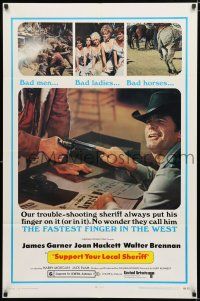 2h866 SUPPORT YOUR LOCAL SHERIFF 1sh '69 James Garner is the fastest finger in the West!