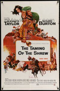 2h873 TAMING OF THE SHREW 1sh '67 Howard Terpning art of Elizabeth Taylor & Richard Burton!