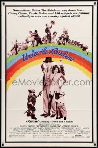 2h942 UNDER THE RAINBOW 1sh '81 Chevy Chase, Carrie Fisher in lingerie & 150 Wizard of Oz midgets!