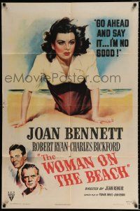 2h981 WOMAN ON THE BEACH 1sh '46 go ahead and say it, sexy Joan Bennett is no good!