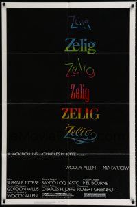 2h997 ZELIG 1sh '83 Mia Farrow, John Buckwalter, wacky Woody Allen directed mockumentary!