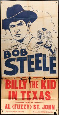 2j646 BILLY THE KID stock 3sh '40s Bob Steele, Al 'Fuzzy' St. John, In Texas!