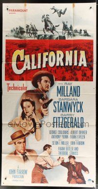 2j670 CALIFORNIA 3sh R58 Ray Milland, Barbara Stanwyck, Barry Fitzgerald, the Golden West!