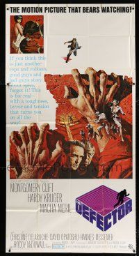 2j696 DEFECTOR 3sh '66 Montgomery Clift, McCarthy art, a motion picture that bears watching!