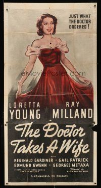 2j706 DOCTOR TAKES A WIFE 3sh R47 art of beautiful Loretta Young, she's just what the doctor order!