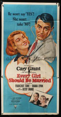 2j714 EVERY GIRL SHOULD BE MARRIED 3sh '48 bachelor baby doctor Cary Grant won't say yes!
