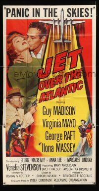 2j809 JET OVER THE ATLANTIC 3sh '59 Guy Madison, Virginia Mayo, George Raft, panic in the skies!