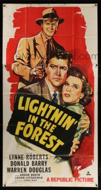 2j825 LIGHTNIN' IN THE FOREST 3sh '48 artwork of Lynne Roberts, Donald Barry & Warren Douglas!