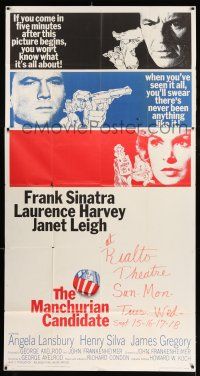 2j840 MANCHURIAN CANDIDATE 3sh '62 Frank Sinatra, Laurence Harvey, Janet Leigh, Frankenheimer