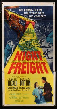 2j861 NIGHT FREIGHT 3sh '55 Forrest Tucker & the bomb-train that terrorized the country!