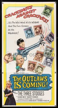 2j867 OUTLAWS IS COMING 3sh '65 The Three Stooges with Curly-Joe are wacky cowboys!