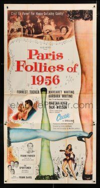 2j872 PARIS FOLLIES OF 1956 3sh '56 great artwork of super sexy French showgirl legs!