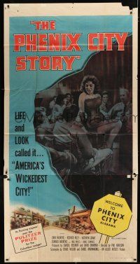 2j876 PHENIX CITY STORY 3sh '55 classic noir, Life & Look called it America's Wickedest City!