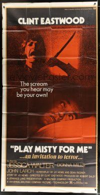 2j878 PLAY MISTY FOR ME 3sh '71 classic Clint Eastwood, Jessica Walter, an invitation to terror!