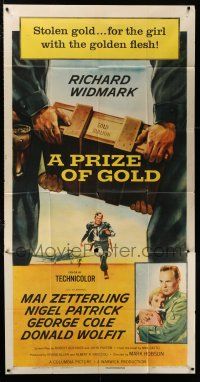 2j883 PRIZE OF GOLD 3sh '55 Widmark, Zetterling, stolen gold for the girl with the golden flesh!