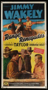 2j887 RANGE RENEGADES 3sh '48 singing cowboy Jimmy Wakely, Dub Cannonball Taylor, western!