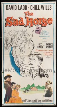 2j900 SAD HORSE 3sh '59 art of David Ladd & title horse, Chill Wills, Rex Reason