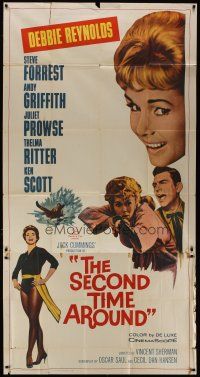 2j907 SECOND TIME AROUND 3sh '61 Debbie Reynolds with gun, Andy Griffith, Juliet Prowse