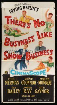2j950 THERE'S NO BUSINESS LIKE SHOW BUSINESS 3sh '54 art of Marilyn Monroe & cast, Irving Berlin!