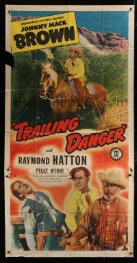2j965 TRAILING DANGER 3sh '47 great images of cowboys Johnny Mack Brown & Raymond Hatton!