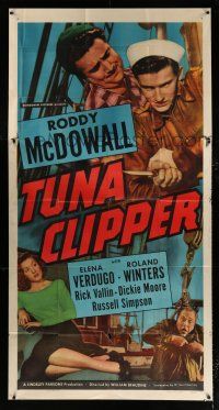 2j969 TUNA CLIPPER 3sh '49 Roddy McDowall, Elena Verdugo & Roland Winters on fishing boat!