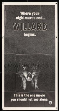 2j993 WILLARD int'l 3sh '71 creepy art of rat, the one movie you should not see alone!