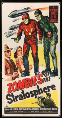 2j999 ZOMBIES OF THE STRATOSPHERE 3sh '52 Republic serial, great art of aliens with guns!