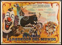 2j356 RINGS AROUND THE WORLD Argentinean 43x58 '66 art of the greatest circus acts in the world!