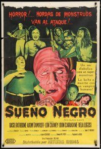 2j394 BLACK SLEEP Argentinean '56 Chaney, Bela Lugosi, Tor Johnson, terror-drug wakes the dead!