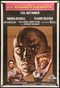 2j408 BROTHERS KARAMAZOV Argentinean '58 headshot of Yul Brynner + Maria Schell & Claire Bloom!