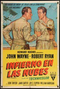 2j450 FLYING LEATHERNECKS Argentinean '51 art of pilots John Wayne & Robert Ryan, Howard Hughes