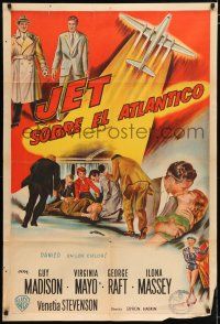 2j480 JET OVER THE ATLANTIC Argentinean '59 Guy Madison, Virginia Mayo, Raft, panic in the skies!