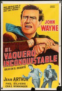 2j490 LADY TAKES A CHANCE Argentinean R50s great close up art of John Wayne + getting punched!