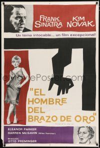 2j500 MAN WITH THE GOLDEN ARM Argentinean R60s Frank Sinatra is hooked, classic Saul Bass art!