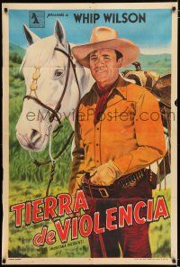 2j505 MONTANA INCIDENT Argentinean '52 great close up artwork of cowboy Whip Wilson & horse!