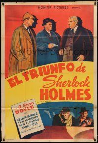 2j507 TRIUMPH OF SHERLOCK HOLMES Argentinean '40s art of Arthur Wontner as Sherlock Holmes!