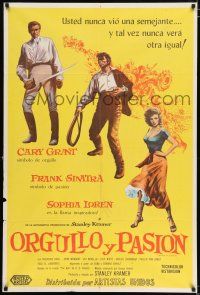 2j527 PRIDE & THE PASSION Argentinean '57 art of Cary Grant, Frank Sinatra & sexy Sophia Loren!