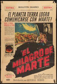 2j534 RED PLANET MARS Argentinean '52 outer space threat means the end of Earth, newspaper art!