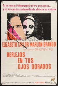 2j535 REFLECTIONS IN A GOLDEN EYE Argentinean '67 John Huston, Elizabeth Taylor & Marlon Brando!