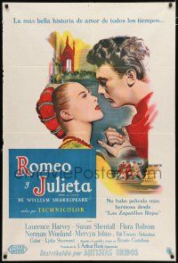 2j542 ROMEO & JULIET Argentinean '55 close up of Laurence Harvey & Susan Shentall, Shakespeare!