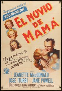 2j590 THREE DARING DAUGHTERS Argentinean '48 Jeanette MacDonald, Jane Powell, Iturbi, MGM musical!