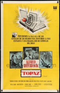 2j594 TOPAZ Argentinean '69 Hitchcock, John Forsythe, most explosive spy scandal of this century!
