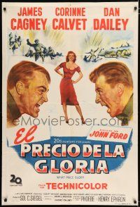 2j608 WHAT PRICE GLORY Argentinean '52 James Cagney, Corinne Calvet, Dan Dailey, John Ford!