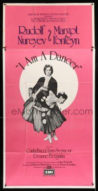 2j787 I AM A DANCER English 3sh '72 Rudolf Nureyev, Margot Fonteyn, cool image of dancing couple!