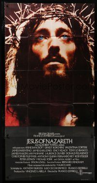 2j808 JESUS OF NAZARETH English 3sh '77 Franco Zeffirelli, close up of Robert Powell as Christ!