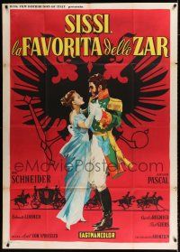 2j165 DIE SCHONE LUGNERIN Italian 1p '59 The Beautiful Liar, art of Romy Schneider & Pascal!