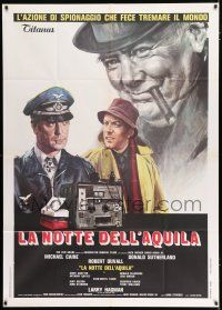 2j170 EAGLE HAS LANDED Italian 1p '77 different Ciriello art of Michael Caine & Donald Sutherland!
