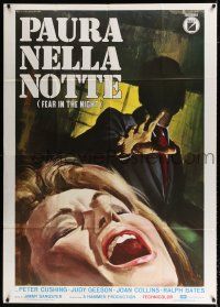 2j177 FEAR IN THE NIGHT Italian 1p '73 different Gasparri art of Judy Geeson screaming in terror!