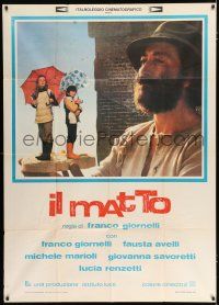 2j219 IL MATTO Italian 1p '80 cool image of star/director Franco Giornelli holding tiny kids!